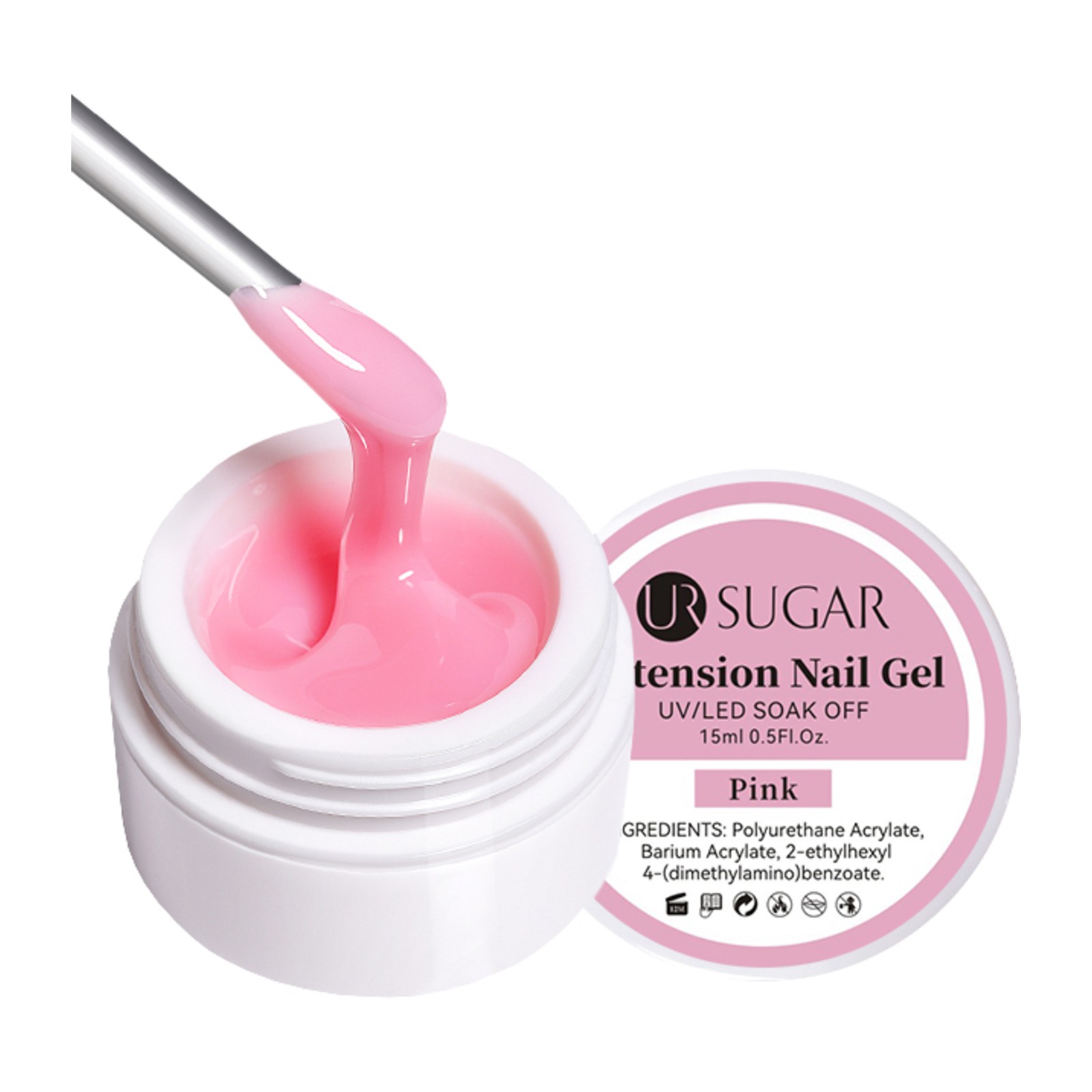 URSUGAR -  Poligel duro -  Rosa -  15 ml